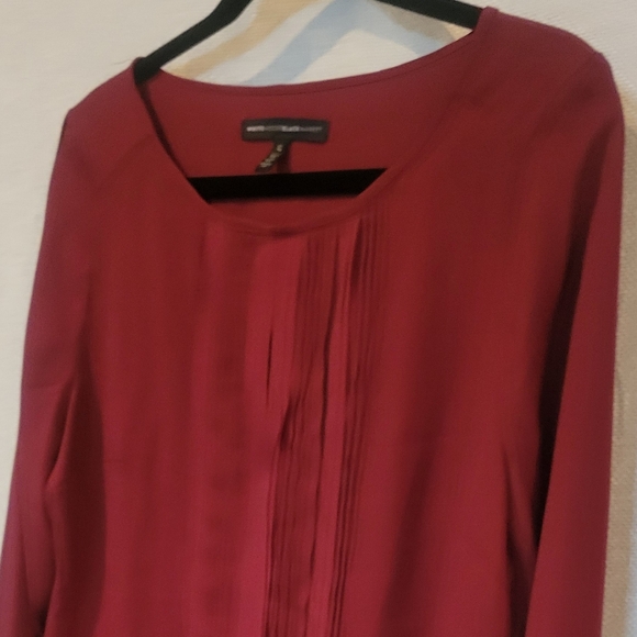 White House Black Market Blouse in Red wine color, long sleeve 12 - Picture 3 of 7